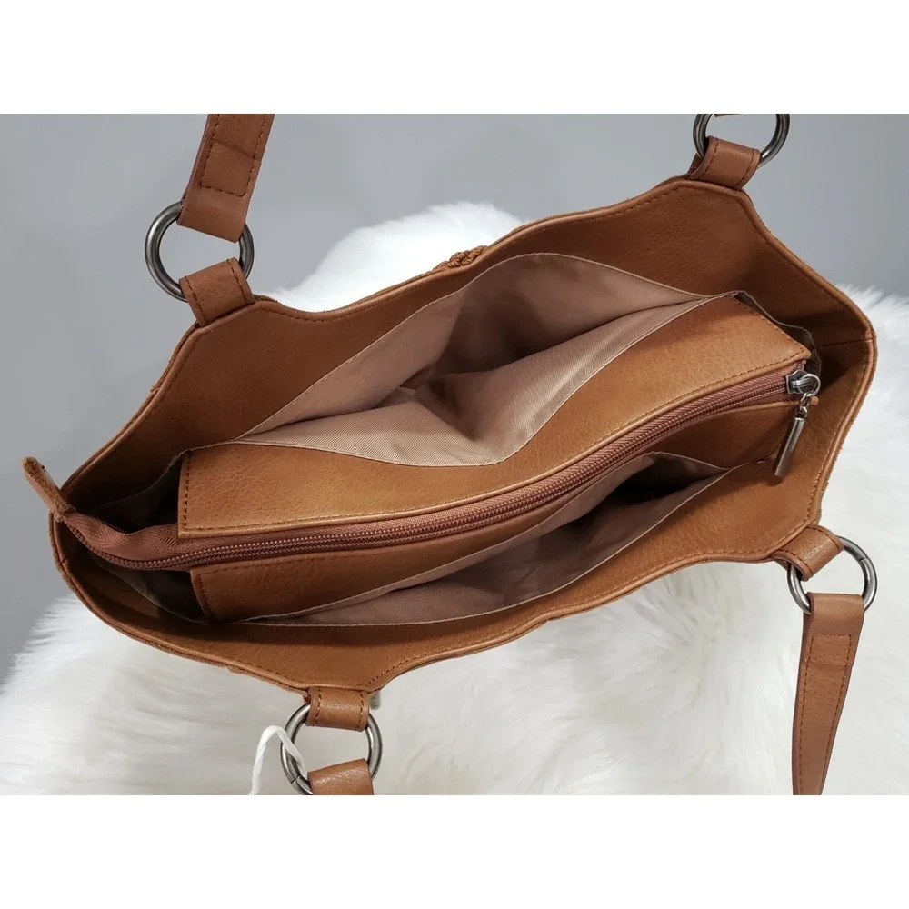 NEW The Sak Bolinas Leather Satchel Shoulder Bag Brown Vintage 109177 $249 purse